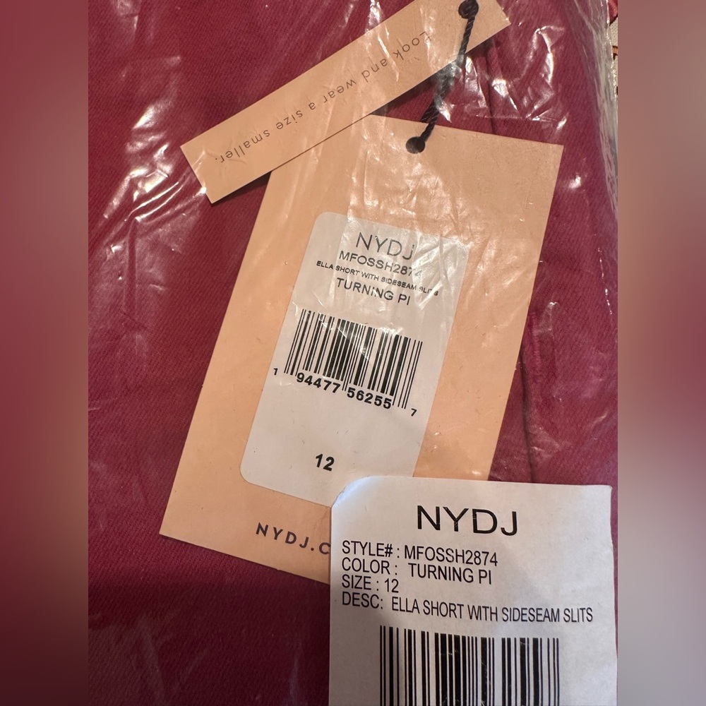NYDJ Ella Fuchsia Jean Shorts 12 NWT - Picture 2 of 7